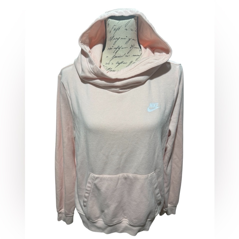 Nike Hoodie Women’s Pink Mock Funnel Neck Pullover Sweatshirt Size Large - Picture 2 of 10
